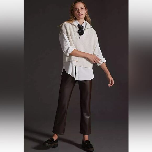 Maeve By Anthropologie Cream Knit Half Zip Vest One Size NWOT - Picture 2 of 10